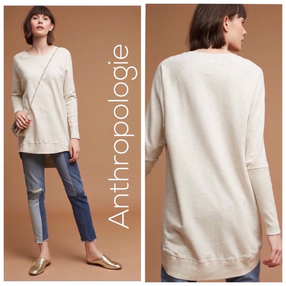 Anthropologie Tops - NWT ANTHROPOLOGIE T.La Crew Neck Tunic Sweatshirt